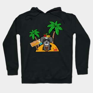 Funny schnauzer is on a deserted island Hoodie